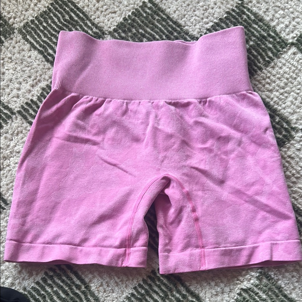 Pink Camo High-Waisted Biker Shorts